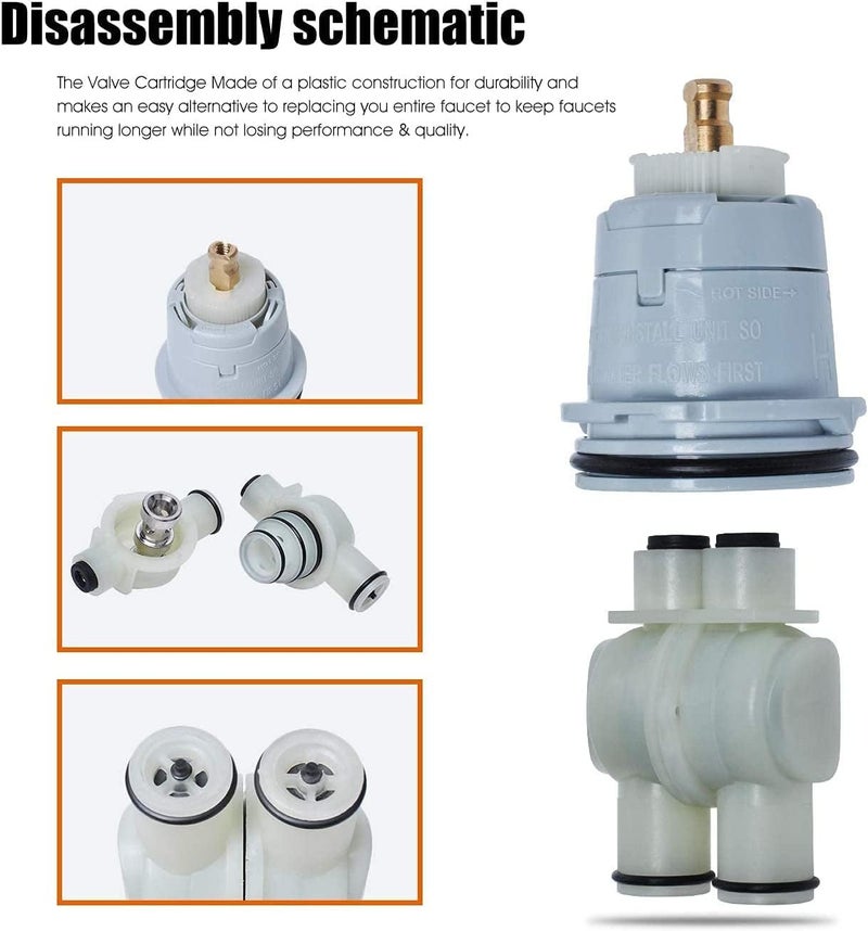 Swess RP46074 Shower Universal Valve Cartridge Assembly for Delta Shower and Tub 1314 Series Faucet Replacement Part for Delta Monitor Cartridge Include RP22734 Bonnet Nut Replacement - Image 5