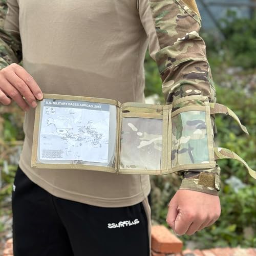 tactifans Tactical Arm Sleeve Map Pouch Case Documets Holder Wrist Case Wrist Map Holder QB Wristband Map Case Military Arm Pouch Tactical USA Flag PatchCP - Image 3