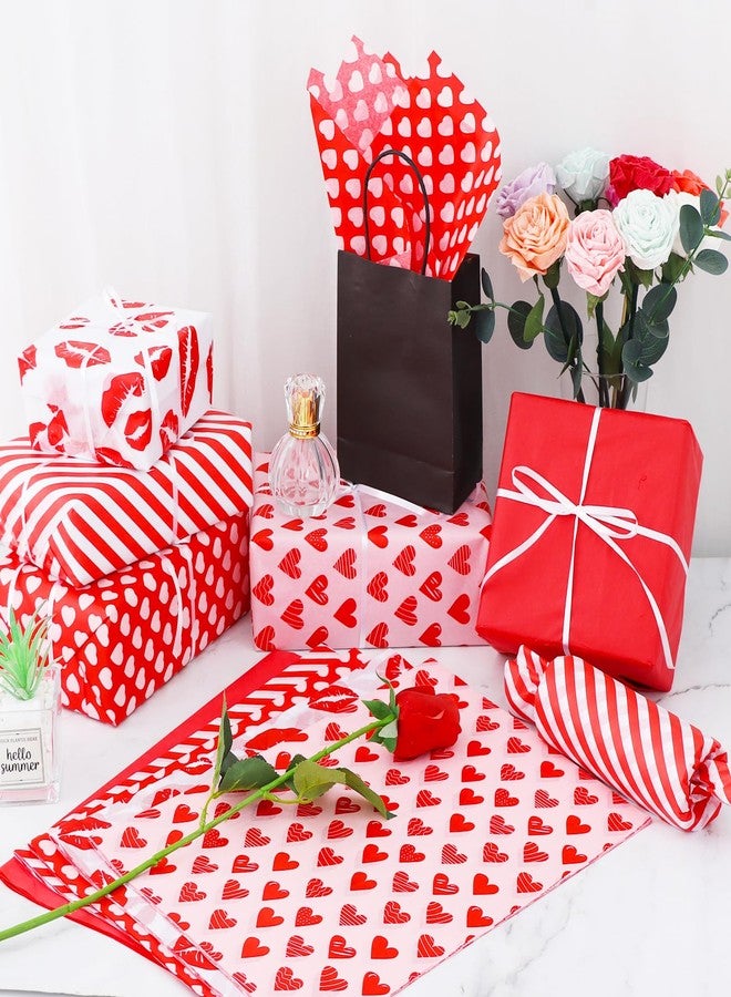 BEISHIDA Red and Pink Heart Valentine's Day Tissue Paper Bulk,Wrapping Tissue Paper for Gift Bags, 14 x 20 Inch Gift Wrap for Valentines，Mother's Day，Wedding，DIY Crafts Holiday Flowers-50 Sheets - Image 3