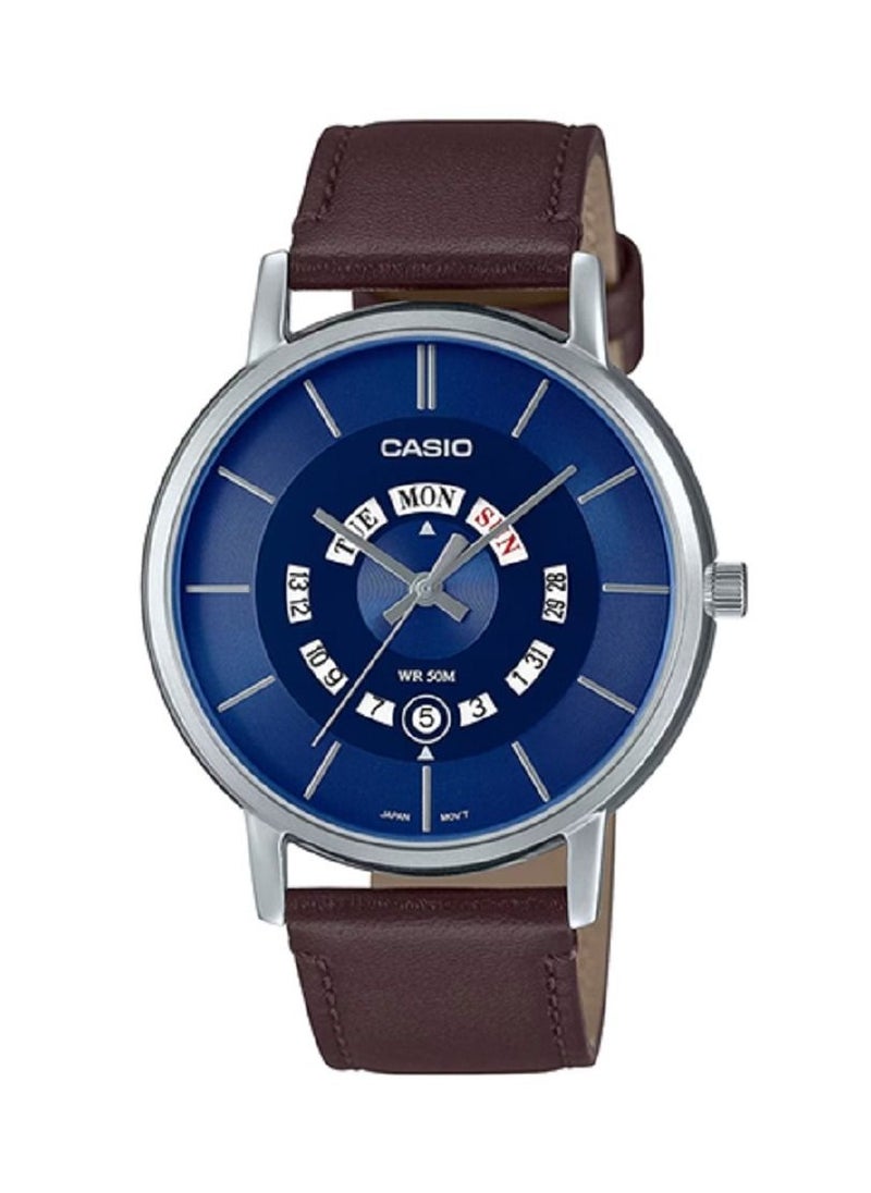 CASIO Casio Men Watch - Analog Day and date display Dial Blue Dial Leather Band MTP-B135L-2AVDF.  - Image 1