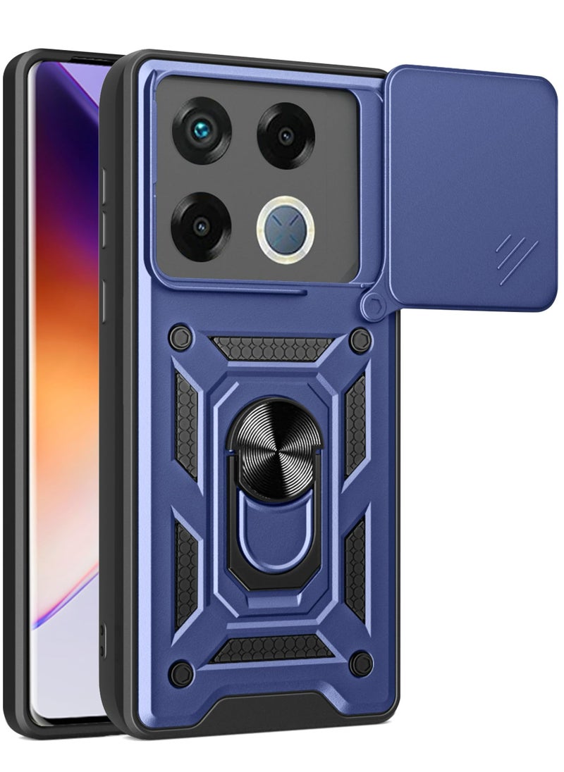 Generic - Infinix GT20 Pro 5G Case Cover, Slide Camera Lens Cover + 360°Rotating Kickstand Ring + Support Magnetic Car Mount Shockproof Mobile Phone Case For Infinix GT20 Pro 5G, Blue - Image 1