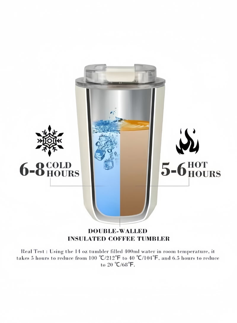 320ML Coffee Mug,Insulated Beverage Cup With Leakproof Lid, Travel Portable Car Drinking Cup，Stainless Steel Vacuum Leak proof , Gray - Image 3
