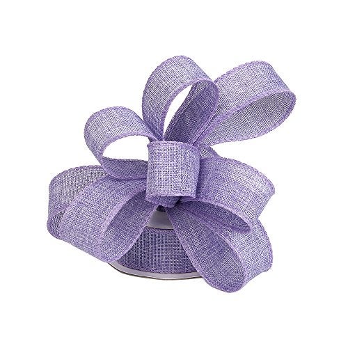 David accessories Burlap Ribbon Perfect for Wedding Home Decoration Gift Wrap Bows Made Handmade Art Crafts 1-1/2 Inch X 10 Yard Spool (Light Purple) - Image 1