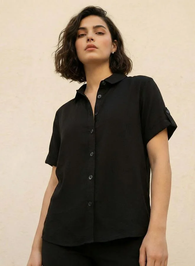 سبلاش فيڤ Lyocell Shirt with Roll Up Sleeves