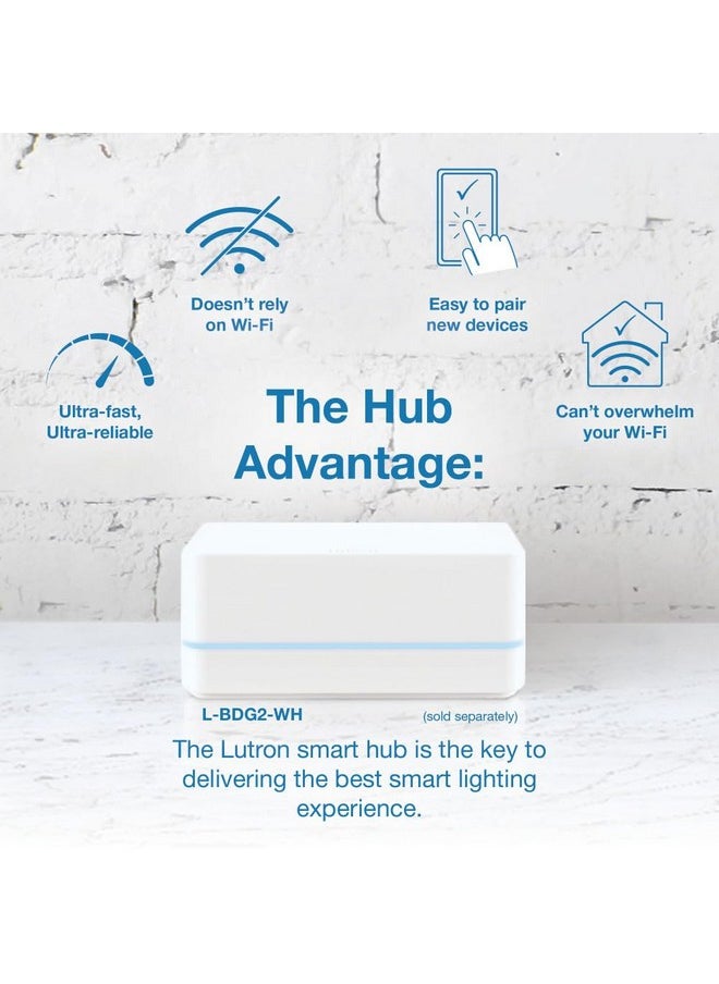 LUTRON Lutron Claro Smart Switch for Caseta Smart Lighting (Lutron Smart Hub Required), for LED Lights and Fans, 5 Amp, Single-Pole/3-Way, Neutral Required, DVRF-5NS-BL, Black  - Image 4