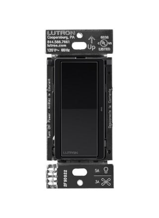 Lutron Claro Smart Switch for Caseta Smart Lighting (Lutron Smart Hub Required), for LED Lights and Fans, 5 Amp, Single-Pole/3-Way, Neutral Required, DVRF-5NS-BL, Black - pzsku/Z13A0DD197750823FE389Z/45/1747980103/ae0f9156-bd58-4712-a728-6014e45ec3d4