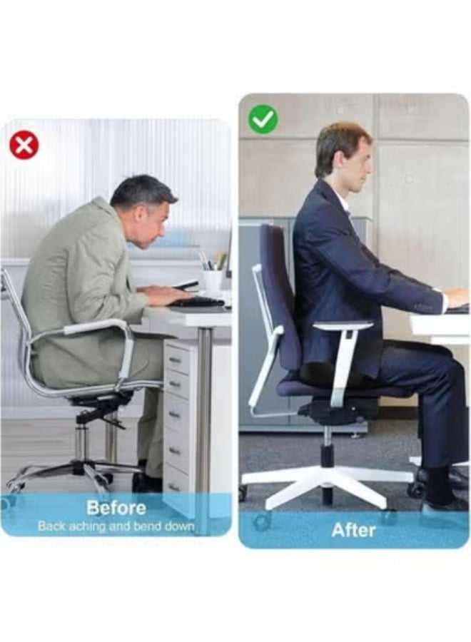 وسادة مقعد ميموري فوم – وسادة مريحة لتقويم الجلوس للمكتب والسيارة والجيمج، قاعدة مانعة للانزلاق مع ارتداد بطيء وسحاب مخفي - Image 3