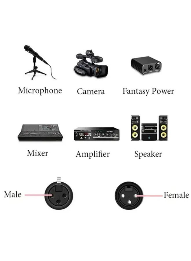 Professional XLR Male To Female Audio Cable 40ft Black Copper Conductor - Image 5