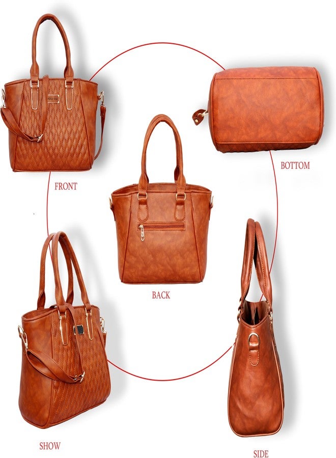 WORLD STAR Artificial Leather Handbag for Womens | Tan - Image 2