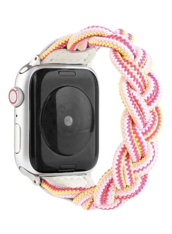 NIBEMINENT Elastic Woven Watchband For Apple Watch Series 1/2/3/4/5/6/7/SE 38-40-41mm Rose Red/Pink - Image 1