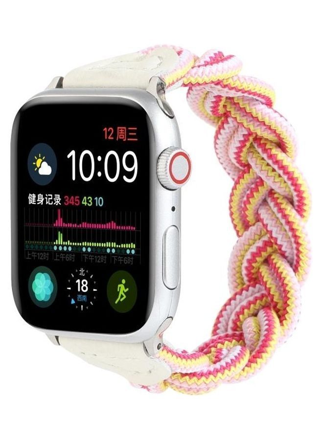 NIBEMINENT Elastic Woven Watchband For Apple Watch Series 1/2/3/4/5/6/7/SE 38-40-41mm Rose Red/Pink - Image 3