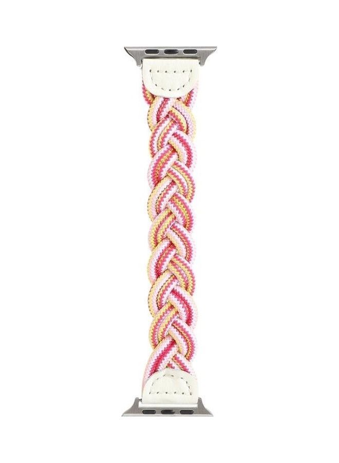 NIBEMINENT Elastic Woven Watchband For Apple Watch Series 1/2/3/4/5/6/7/SE 38-40-41mm Rose Red/Pink - Image 2