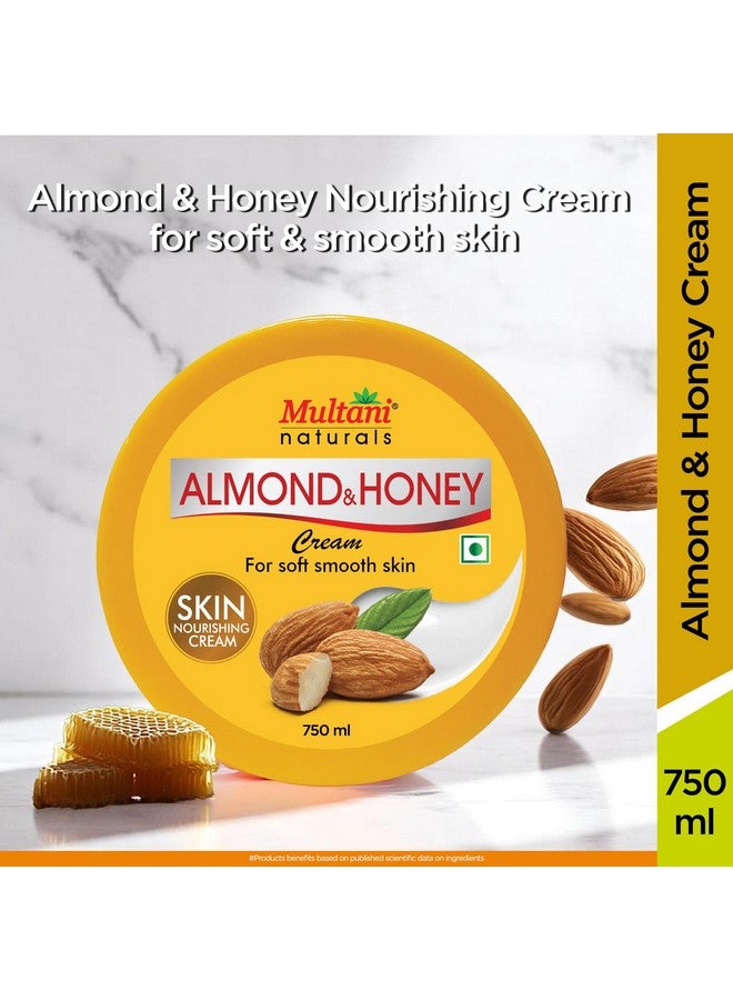 Multani Naturals Almond & Honey Cream | Deep Nourishing Hands & Body | Skin Cream with Natural Sunscreen For Glowing Skin | Protects for Dryness & Retains Natural Moisture 750 Ml - Image 2