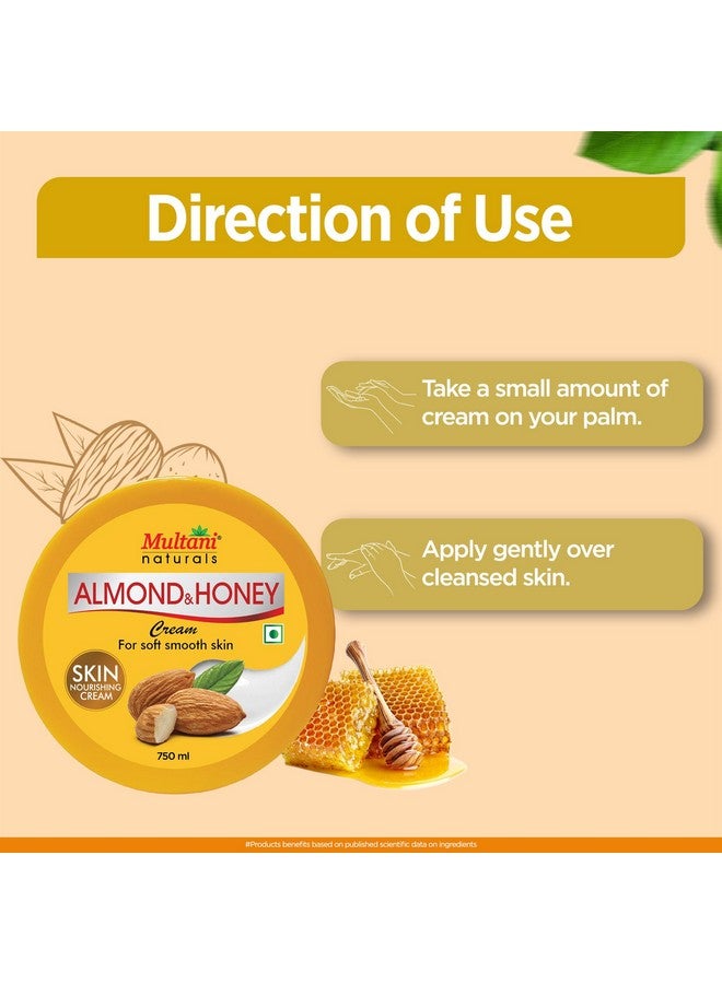 Multani Naturals Almond & Honey Cream | Deep Nourishing Hands & Body | Skin Cream with Natural Sunscreen For Glowing Skin | Protects for Dryness & Retains Natural Moisture 750 Ml - Image 5
