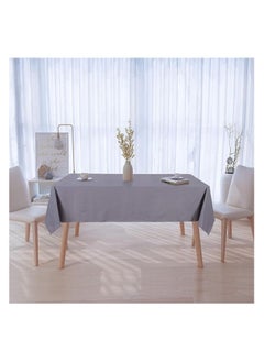Generic Heavy Duty Vinyl Rectangle Tablecloth 152x305 cm,100% Waterproof, Oil & Spill Proof PVC Table, Wipe Clean for Dining, Parties, Camping, Reusable for Indoors & Outdoors (Light Grey)  - Image 1