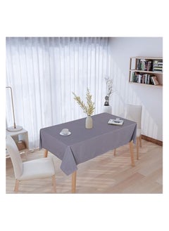 Generic Heavy Duty Vinyl Rectangle Tablecloth 152x305 cm,100% Waterproof, Oil & Spill Proof PVC Table, Wipe Clean for Dining, Parties, Camping, Reusable for Indoors & Outdoors (Light Grey)  - Image 3