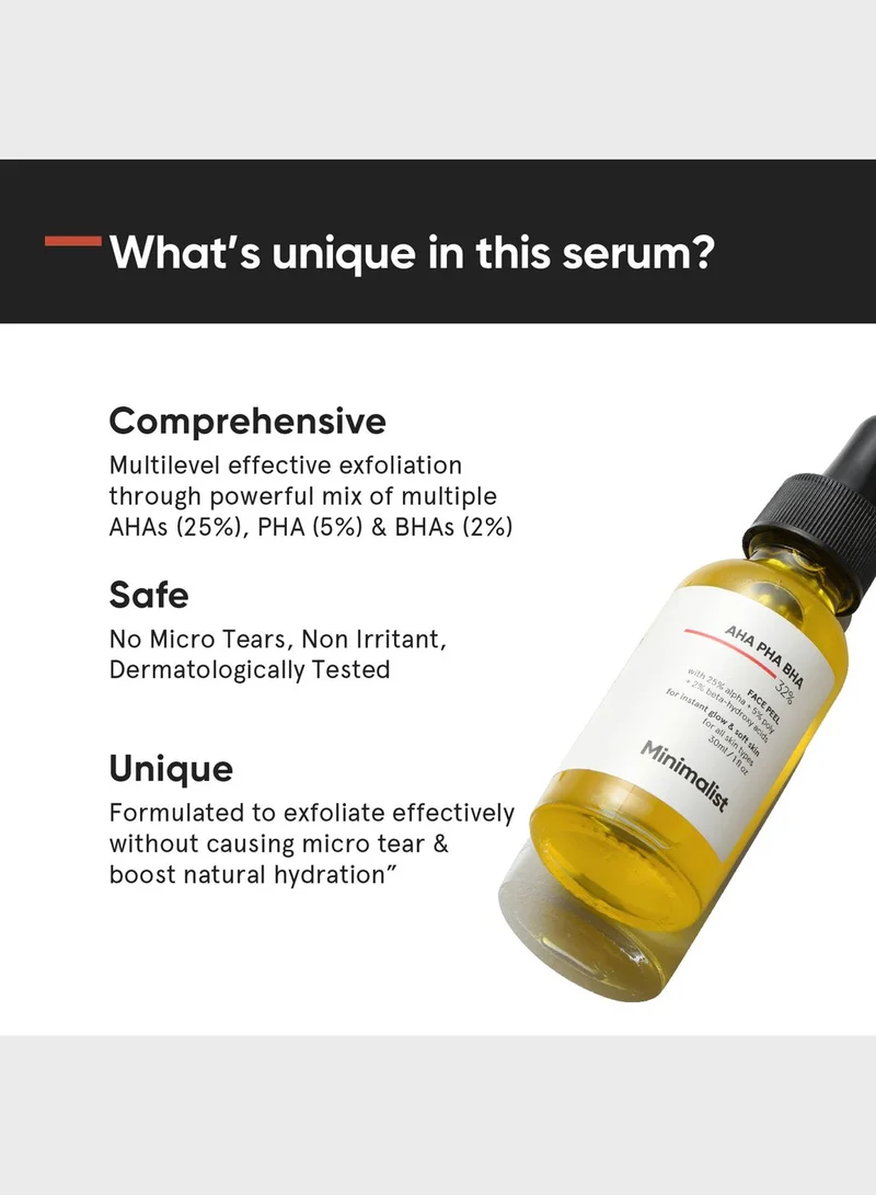 Minimalist Skincare AHA PHA BHA 32% Face Peel