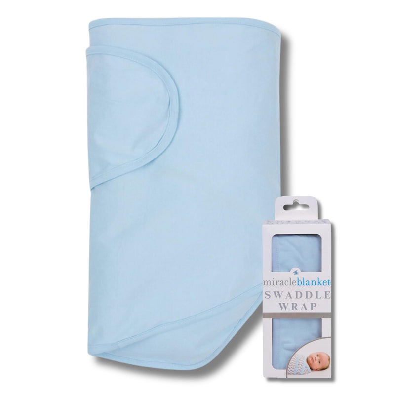 Miracle Blanket Swaddle Wrap - Newborn Essential Baby Blanket - Soft Sleep Sack Ideal for Newborns and Infants (Blue) - Image 1