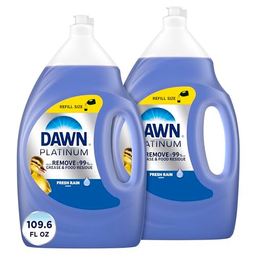 Dawn Platinum Dish Soap Liquid, Dishwashing Liquid, Grease Removal, Fresh Rain, 2x54.8oz Bundle - Image 1