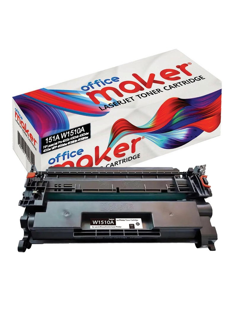 Office Maker خرطوشة حبر متوافقة 151A W1510A مع رقاقة بديلة لخرطوشة الحبر HP 151A W1510A المتوافقة مع الطابعة 4003 MFP 4103DW  - Image 1
