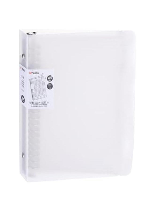 Arabest A5 20 Hole Telescopic Binder Notebook with 60 Sheets Refillable Spiral Ring, Clear Cover for Home Office  - Image 1