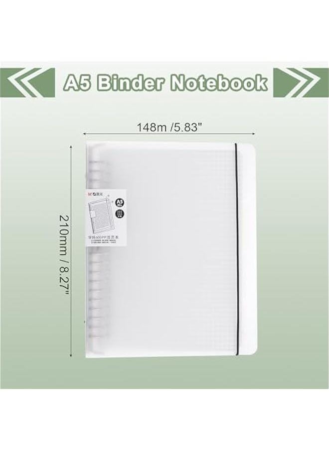 Arabest A5 20 Hole Telescopic Binder Notebook with 60 Sheets Refillable Spiral Ring, Clear Cover for Home Office  - Image 2