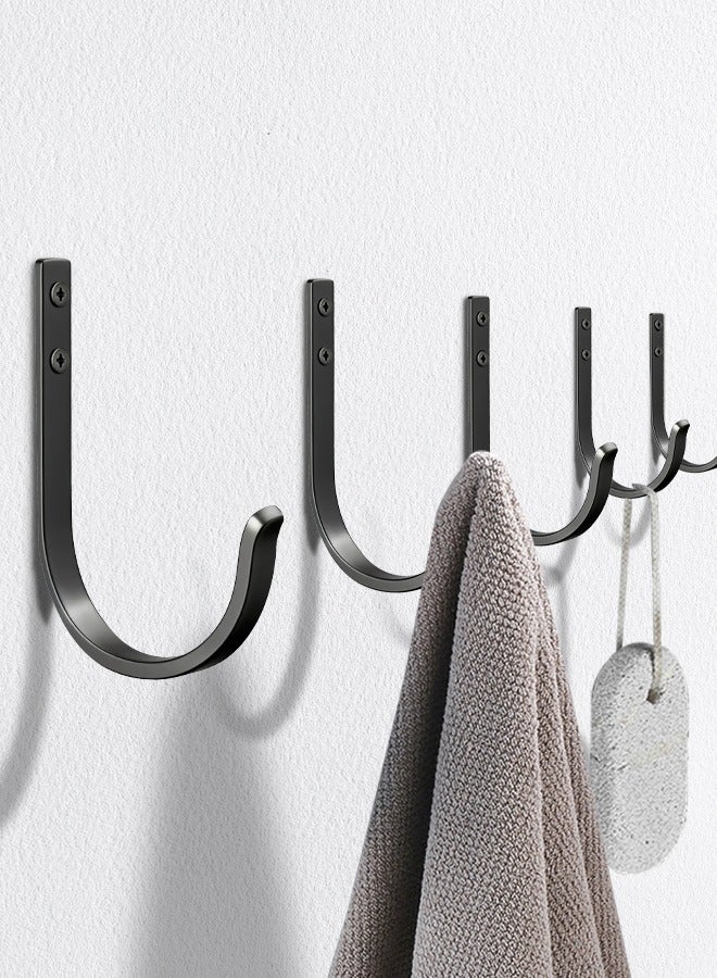 نايزان 10 قطع من خطافات الحائط لتعليق المناشف/المعاطف - 10 كجم برغي في حامل معدني مثبت على الحائط، للاستخدام في الهواء الطلق، الخزانة، الباب، الحمامات، لحقيبة الظهر، الرداء، أسود - Image 1