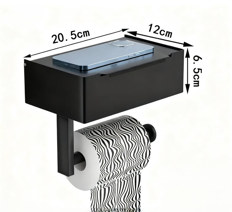 Stainless steel wipes holder, bathroom multi-functional tissue holder, black wipes holder, tissue holder without punching holes - Image 2