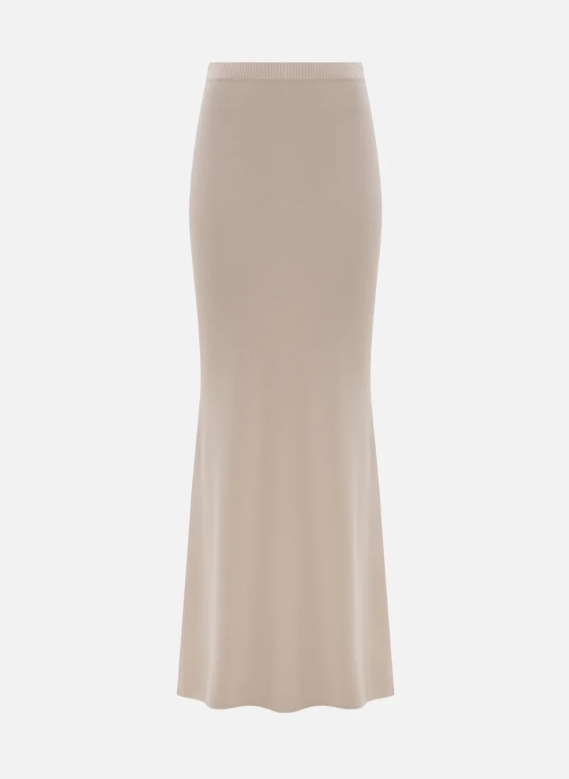 ليتشي تنورة ماكسي محبوكة