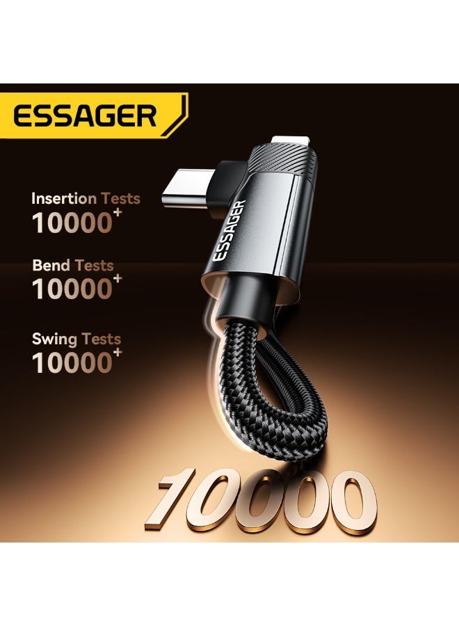 ESSAGER 0G USB-A to USB-C + iPhone-Compatible Port Dual Connector Cable (3A Fast Charging) – Durable Nylon Braided – for iPhone, iPad, Samsung, Huawei & More (1 Meter) - Image 5