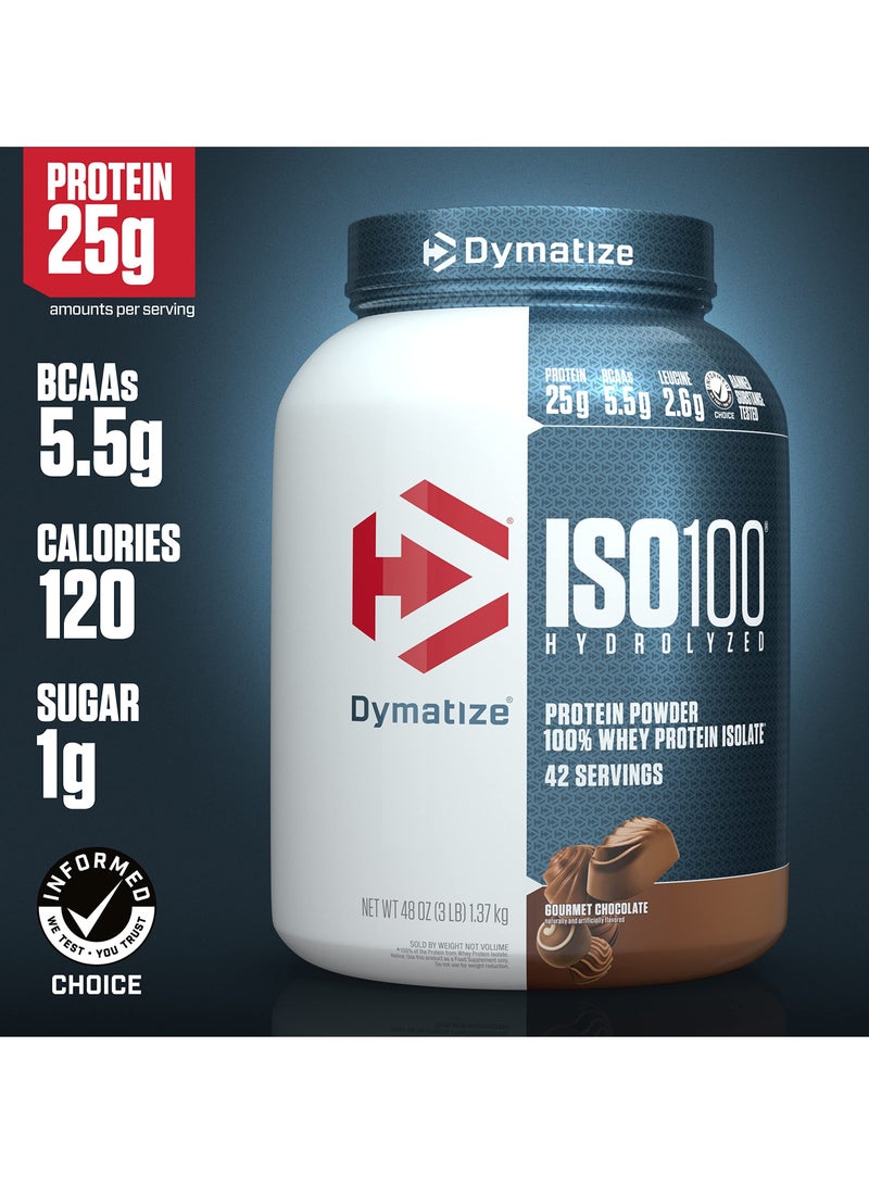 ديماتيز ايزو 100 متحلل 100% بروتين مصل اللبن المعزول بالشوكولاتة الذواقة 3 رطل - Image 2