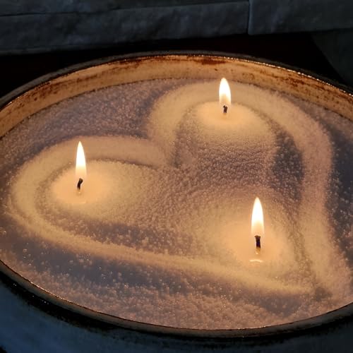 Niceme Snow Pearled Candles - 12Oz Customized Powdered Candle Sand Pourable Refillable White Pearled Candle Wax Long Lasting All Natural for Halloween Thanksgiving Christmas Wedding Party (No Wick) - Image 1