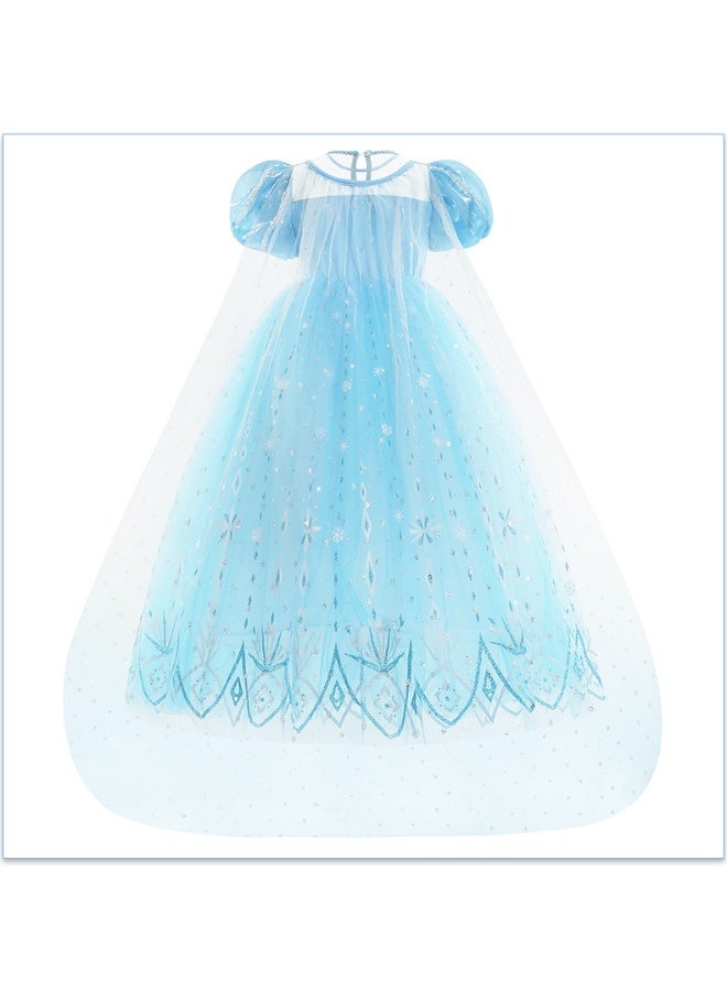 Girls Frozen Elsa Princess Fancy Dress Halloween Costume Christmas Birthday Pageant Party Evening Ball Gown - Image 2