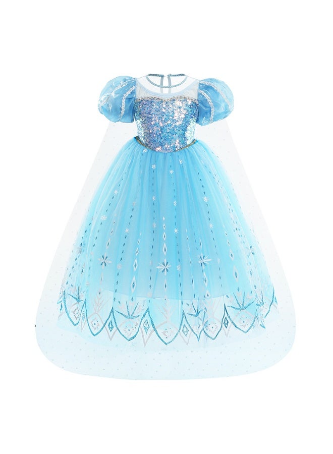 Girls Frozen Elsa Princess Fancy Dress Halloween Costume Christmas Birthday Pageant Party Evening Ball Gown - Image 3