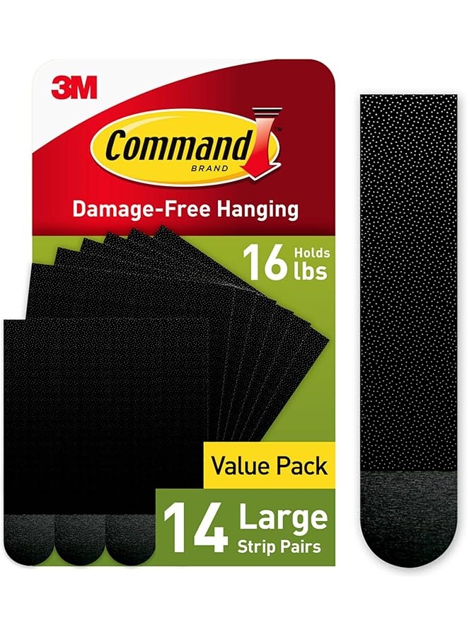 Command Ph206Blk 14Na Picture Hanging Strips 14 Large Pairs Black - Image 1