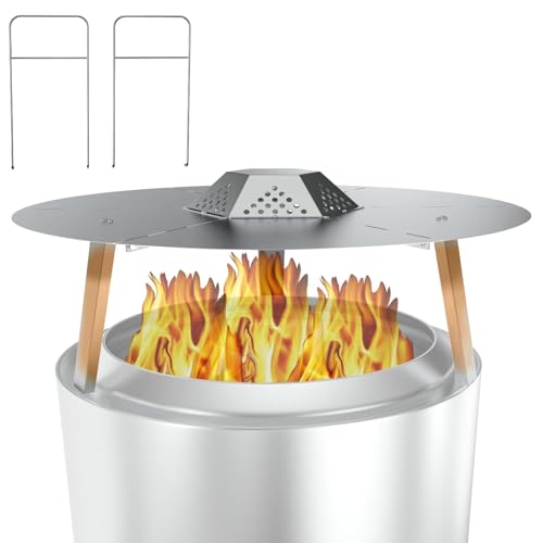 BQMAX FirePit Heat Deflector for Solo Stove Yukon 27", Portable Heat Diffuser with Carrying Handles for Solo Stove Yukon, 27 Inch Stainless Steel Heat Deflector for Solo Stove Yukon Accessory - Image 1