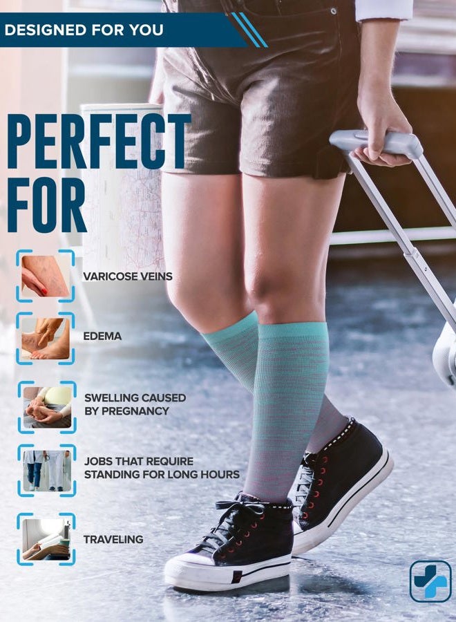 Doctor's Select 3 Pairs Plus Size Compression Socks Wide Calf | Bamboo Viscose Knee High Socks for Circulation Support | Wide Compression Socks Pat/3XL - Image 3