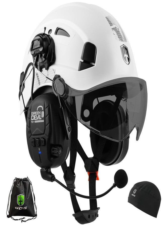 GREEN DEVIL Hard Hat with Bluetooth Ear Muffs and Visor Vented Work Safety Helmet for Men Women ANSI Z89.1 Approved Hardhat Cascos de Construccion Ideal for Industrial & Construction - Image 1