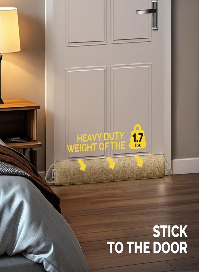 fowong Door Draft Stopper 30 Inch Under Door Noise Bolcker for Bottom of Doors, Weighted Door Snake Block Cold Air/Wind/Breeze Soundproof Door Sweep Seal for Front Door Oatmeal - Image 4
