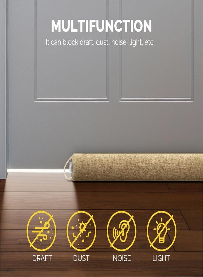 fowong Door Draft Stopper 30 Inch Under Door Noise Bolcker for Bottom of Doors, Weighted Door Snake Block Cold Air/Wind/Breeze Soundproof Door Sweep Seal for Front Door Oatmeal - Image 3