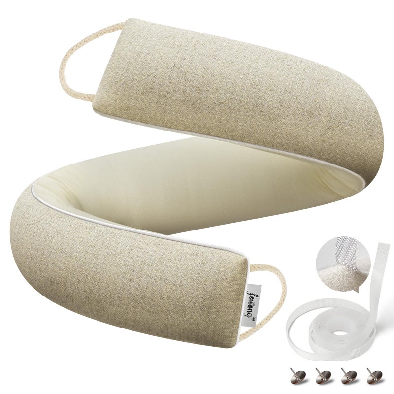 fowong Door Draft Stopper 30 Inch Under Door Noise Bolcker for Bottom of Doors, Weighted Door Snake Block Cold Air/Wind/Breeze Soundproof Door Sweep Seal for Front Door Oatmeal - Image 1