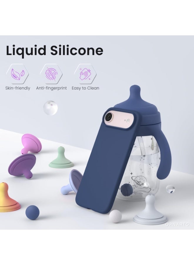 Protective Silicone Case Cover Heavy Duty Protective Support Case for iPhone 17 Air Navy Blue - Image 3