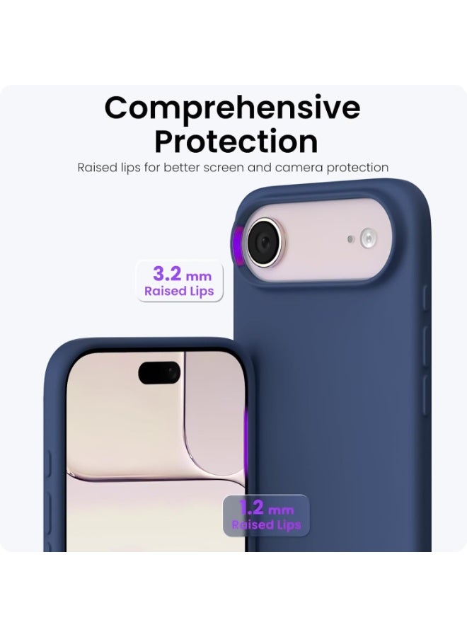 Protective Silicone Case Cover Heavy Duty Protective Support Case for iPhone 17 Air Navy Blue - Image 2