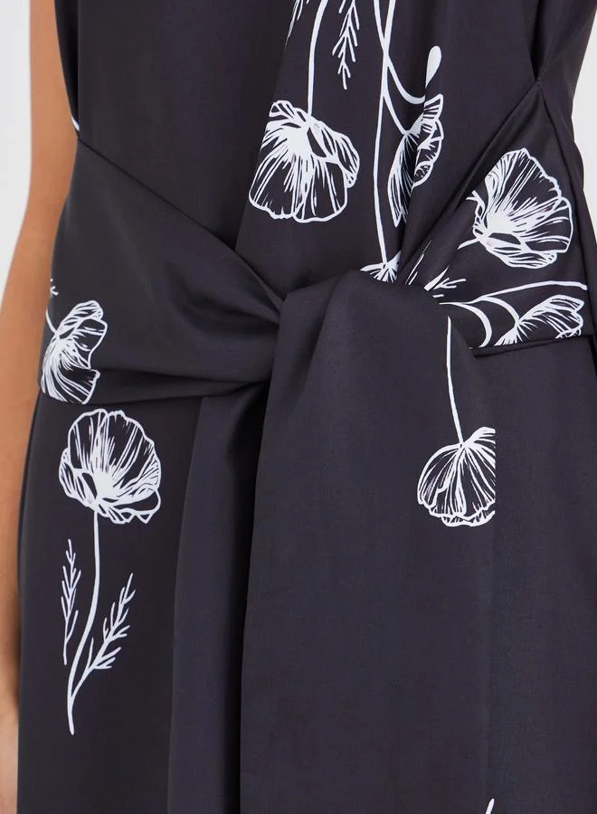 Styli Styli Floral Print Sleeveless A-Line Maxi Dress