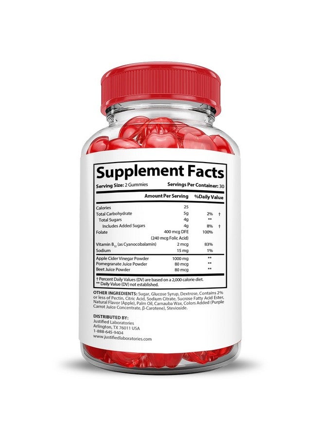 Justified Laboratories (5 Pack) Valiant Keto ACV Gummies Advanced Formula 1000MG Valant Keto Gummies Apple Cider Vinegar Formulated with Pomegranate Beet Juice Powder B12 Vegan Non GMO 300 Gummys - Image 5