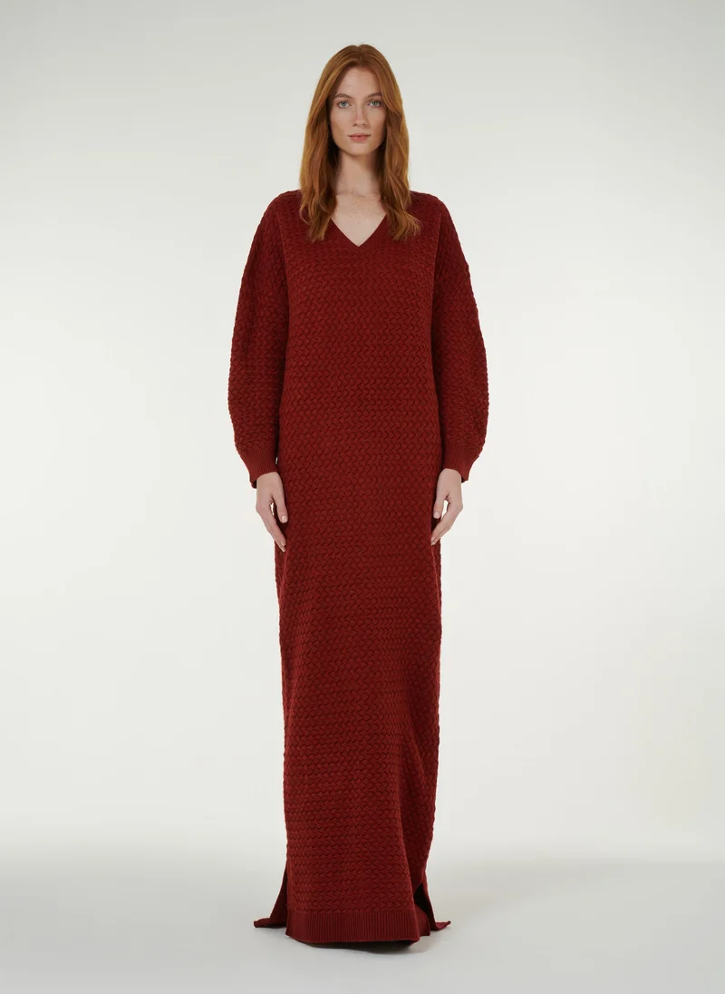 V-Neck Knitted Kaftan