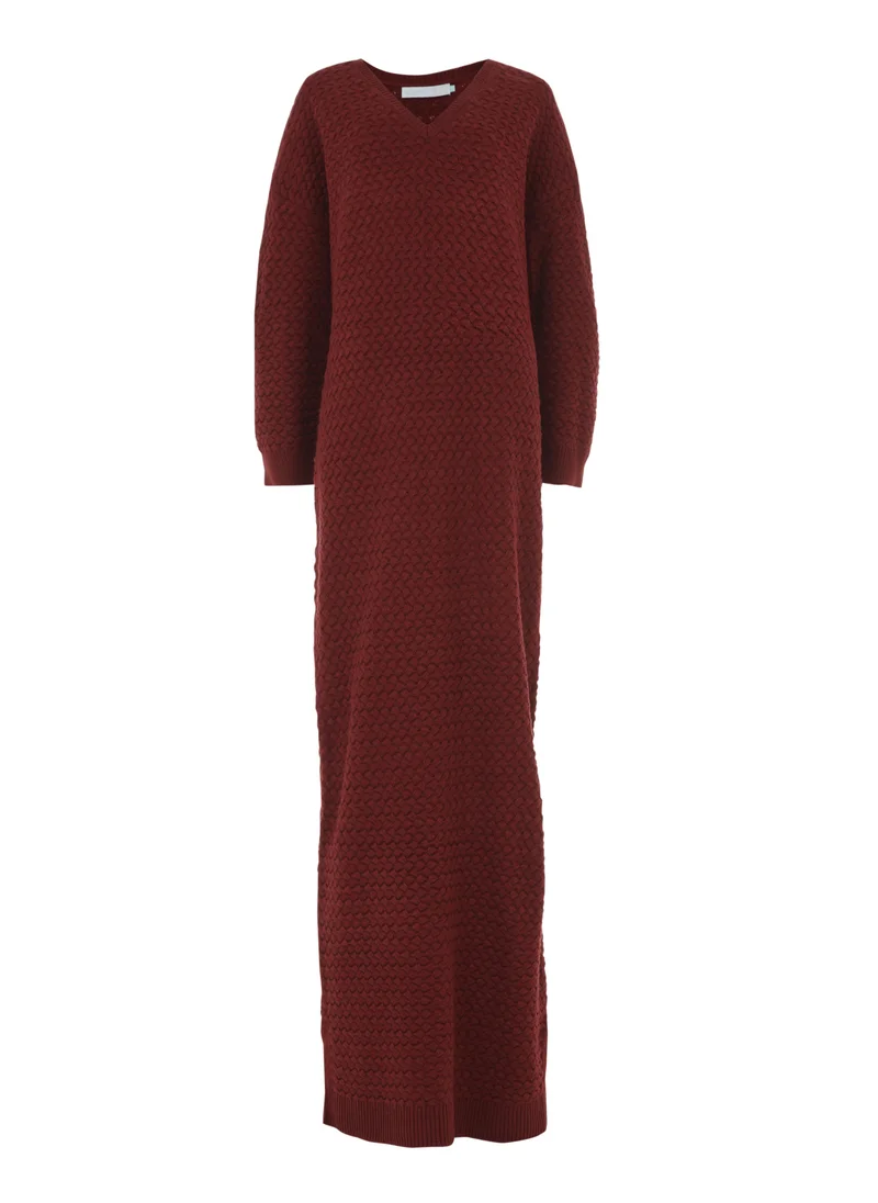 leem  V-Neck Knitted Kaftan for Women | Best Price UAE