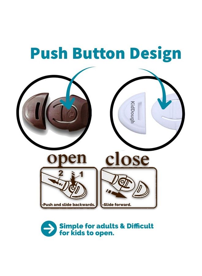 KidDough Furniture Safety Locks For Kids (4 Brown + 4 White Locks) - Image 4