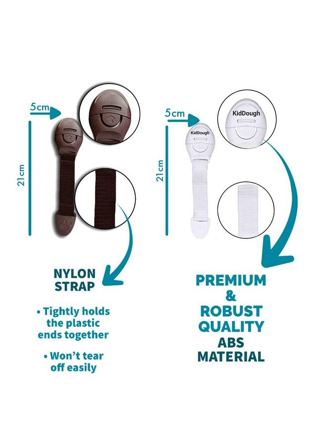 KidDough Furniture Safety Locks For Kids (4 Brown + 4 White Locks) - Image 5