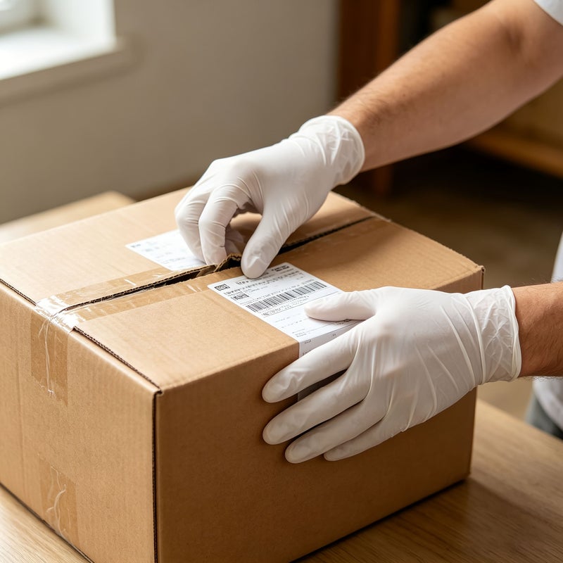 White Disposable Nitrile Gloves Powder Free for Cleaning Beauty Care - Image 5